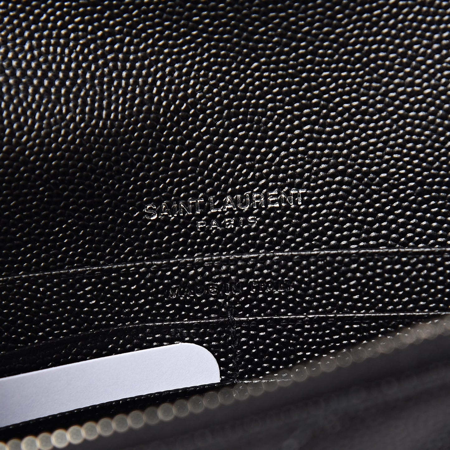 Grain De Poudre Matelasse Chevron Monogram Envelope Chain Wallet Black