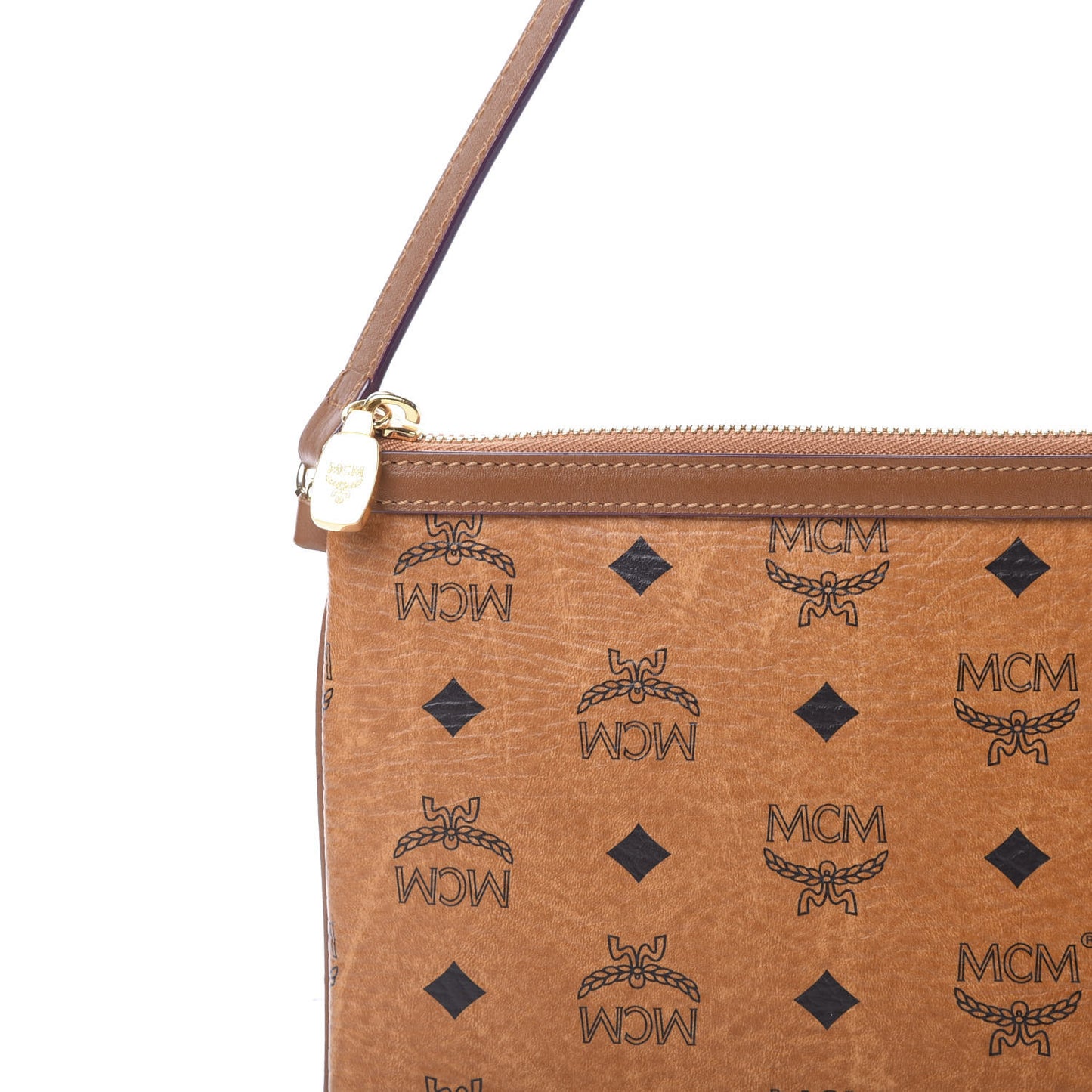 Visetos Medium Stark Wristlet Pouch Cognac