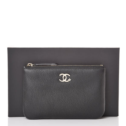 Chanel Goatskin Small CC Clover Cosmetic Case Black 8 of 8