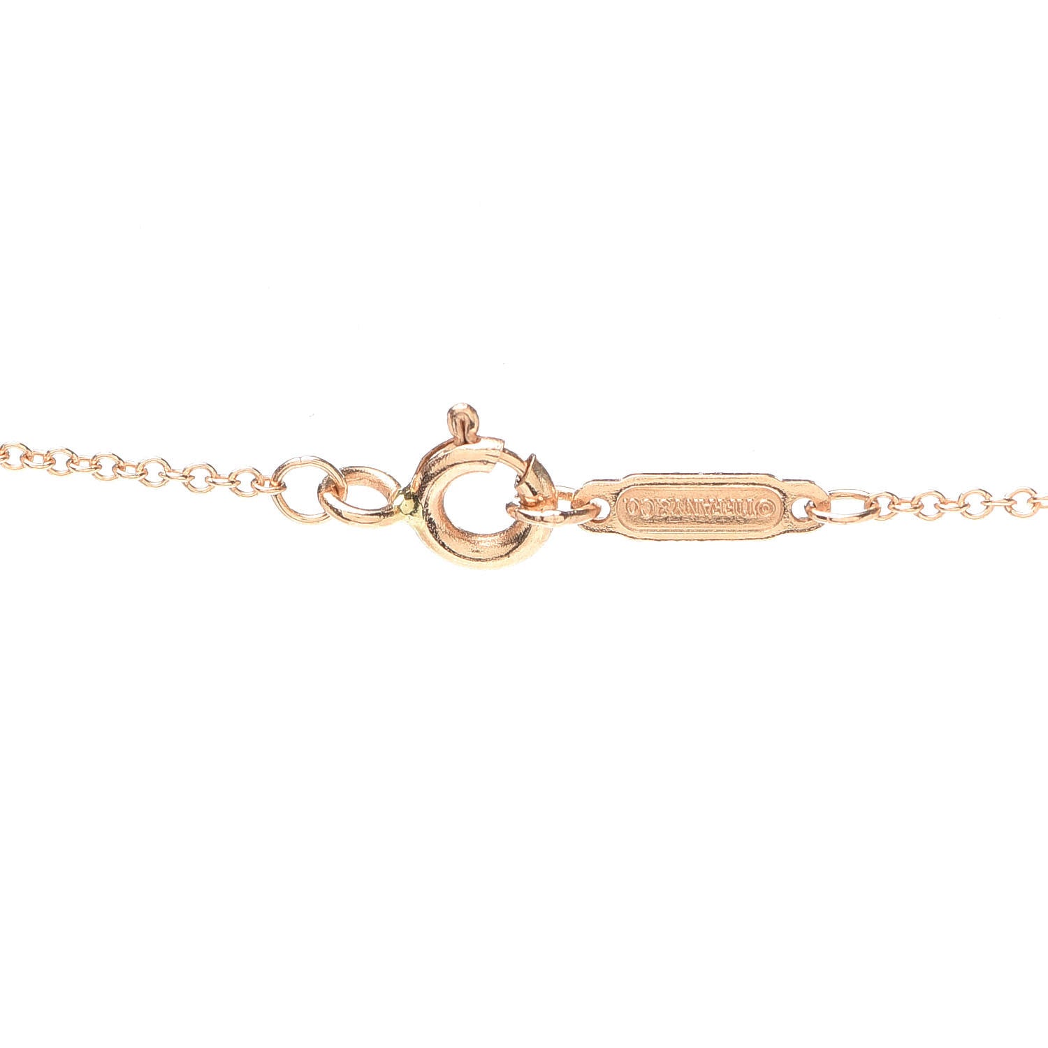 Tiffany 18K Rose Gold Pink Sapphire Quatra Key Pendant Necklace 5 of 6