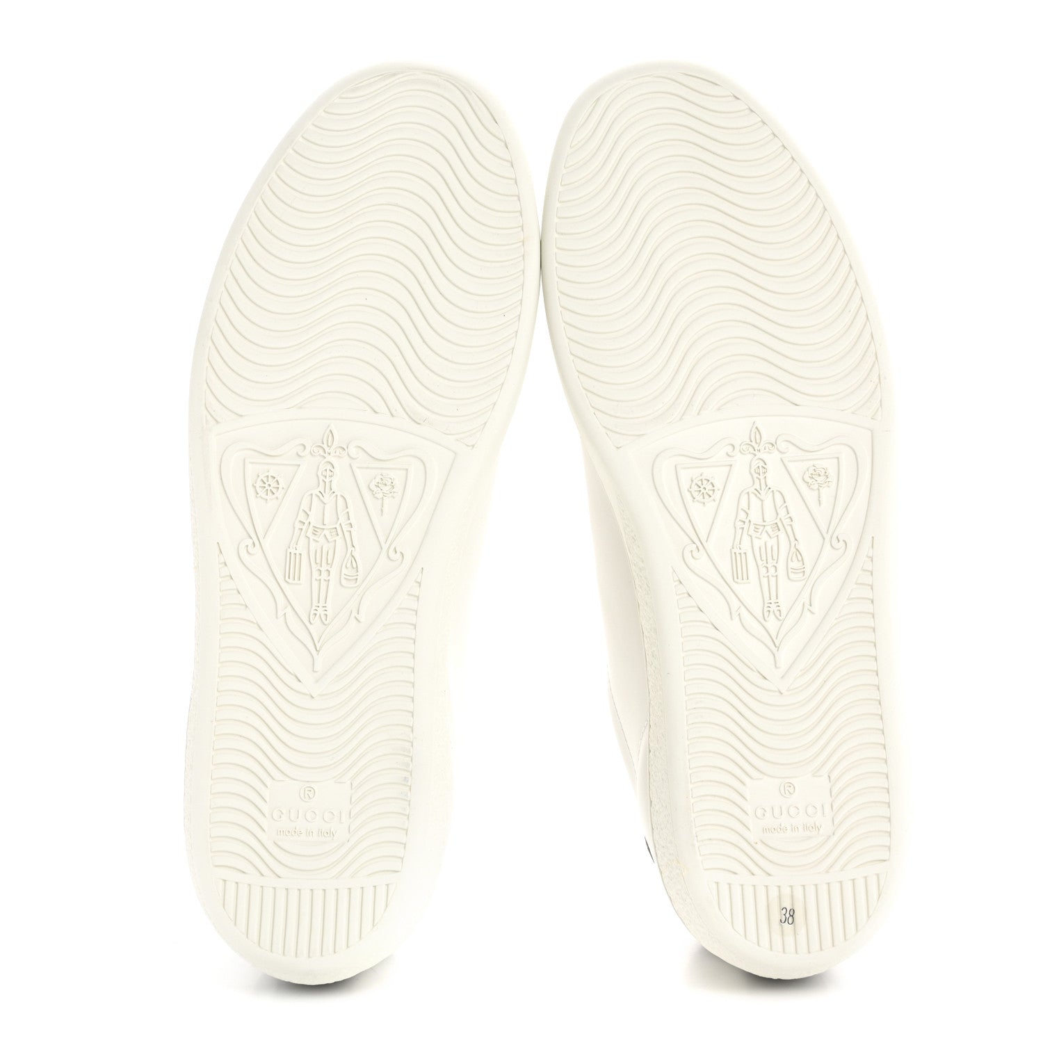 Gucci Calfskin Interlocking G Perforated Womens Ace Sneakers 38 White Grey Sky 6 of 10
