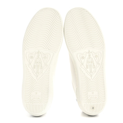 Gucci Calfskin Interlocking G Perforated Womens Ace Sneakers 38 White Grey Sky 6 of 10