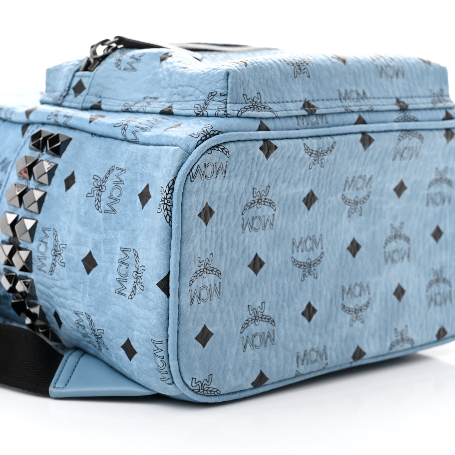 MCM Visetos Side Stud Stark Backpack Munich Blue 9 of 10