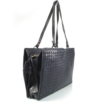 Bottega Veneta Vintage Woven Shoulder Bag Navy 3 of 9