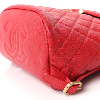 Chanel Caviar Quilted Filigree Backpack Red 10 of 10