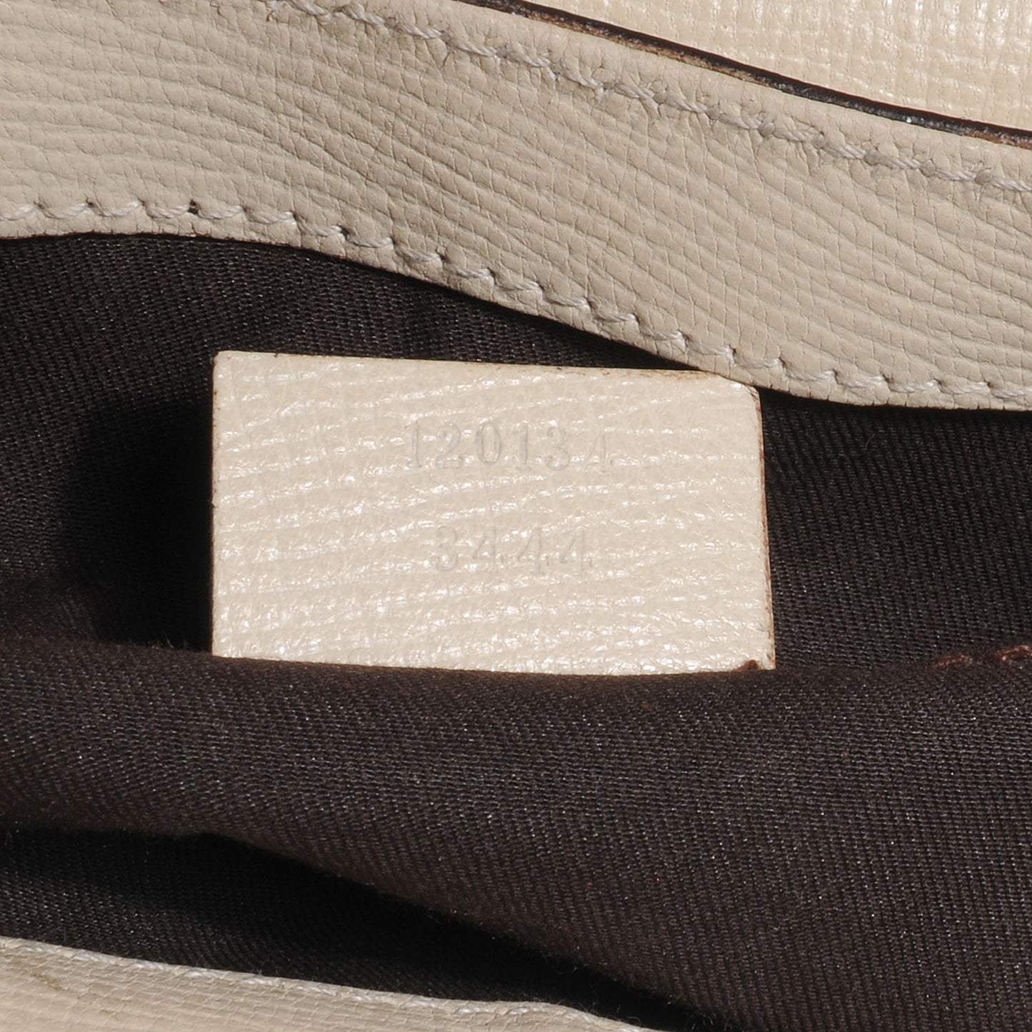 Textured Leather Horsebit Clutch Beige