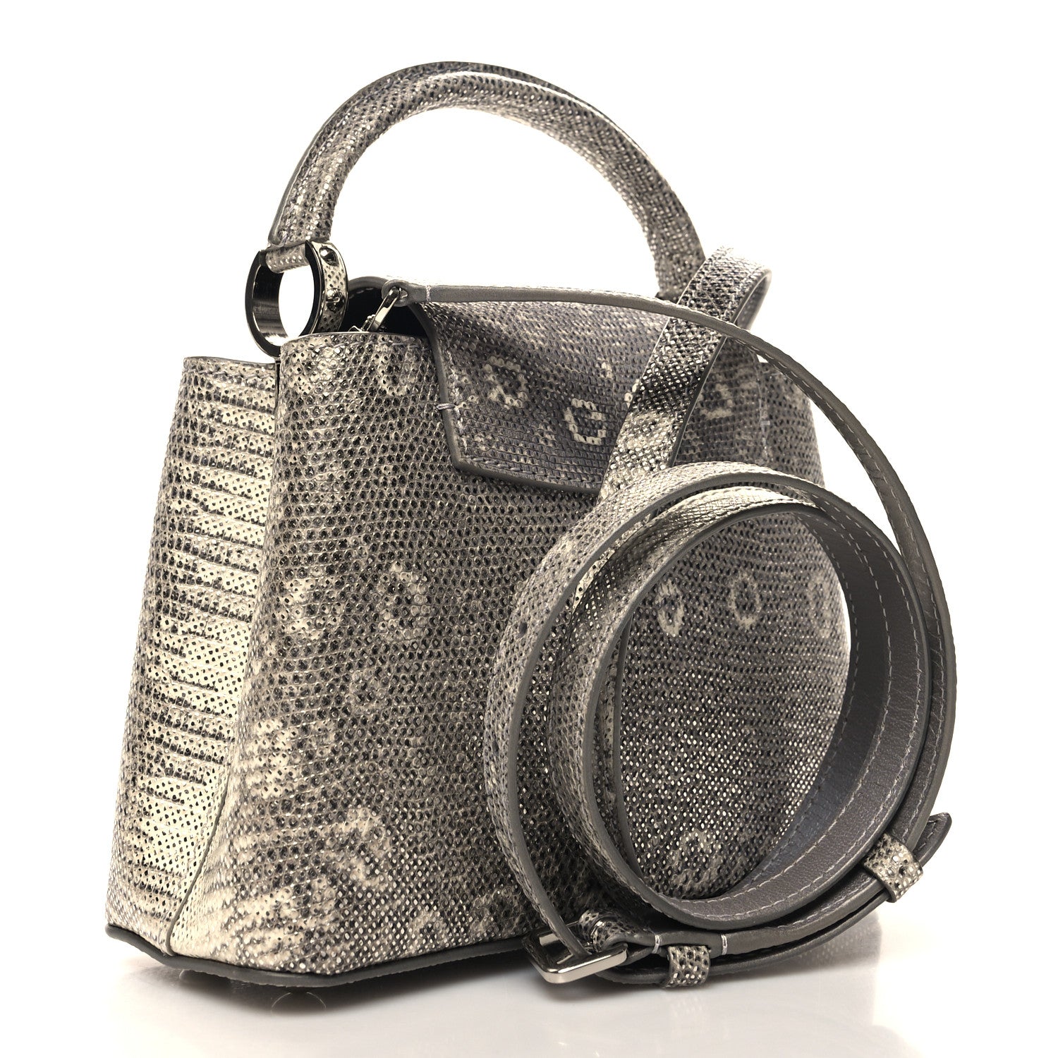 Louis Vuitton Lizard Mini Capucines Argento 3 of 9