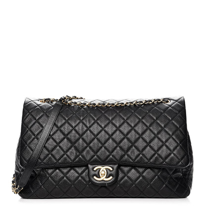 Chanel Calfskin Quilted XXL Travel Flap Bag Black 1 of 8