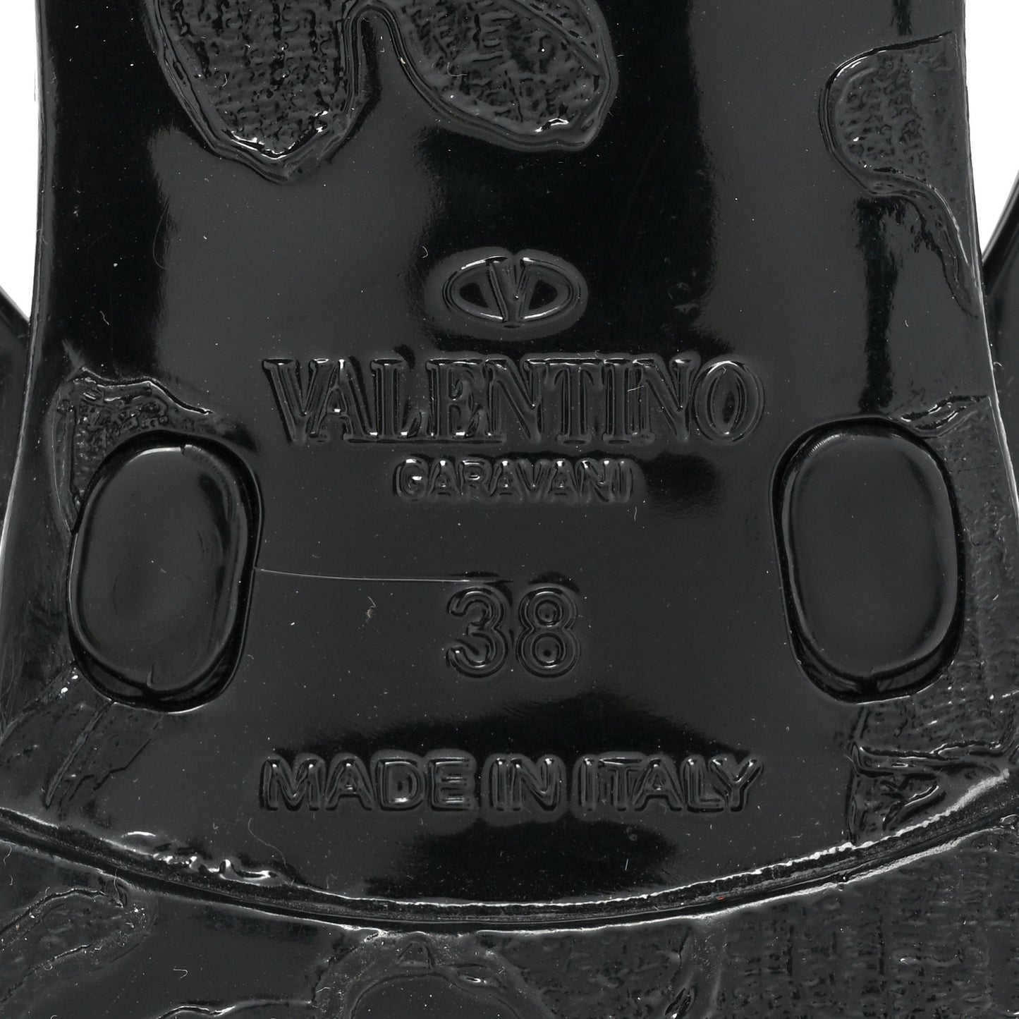 PVC Jelly Rockstud Bow Thong Sandals 38 Black