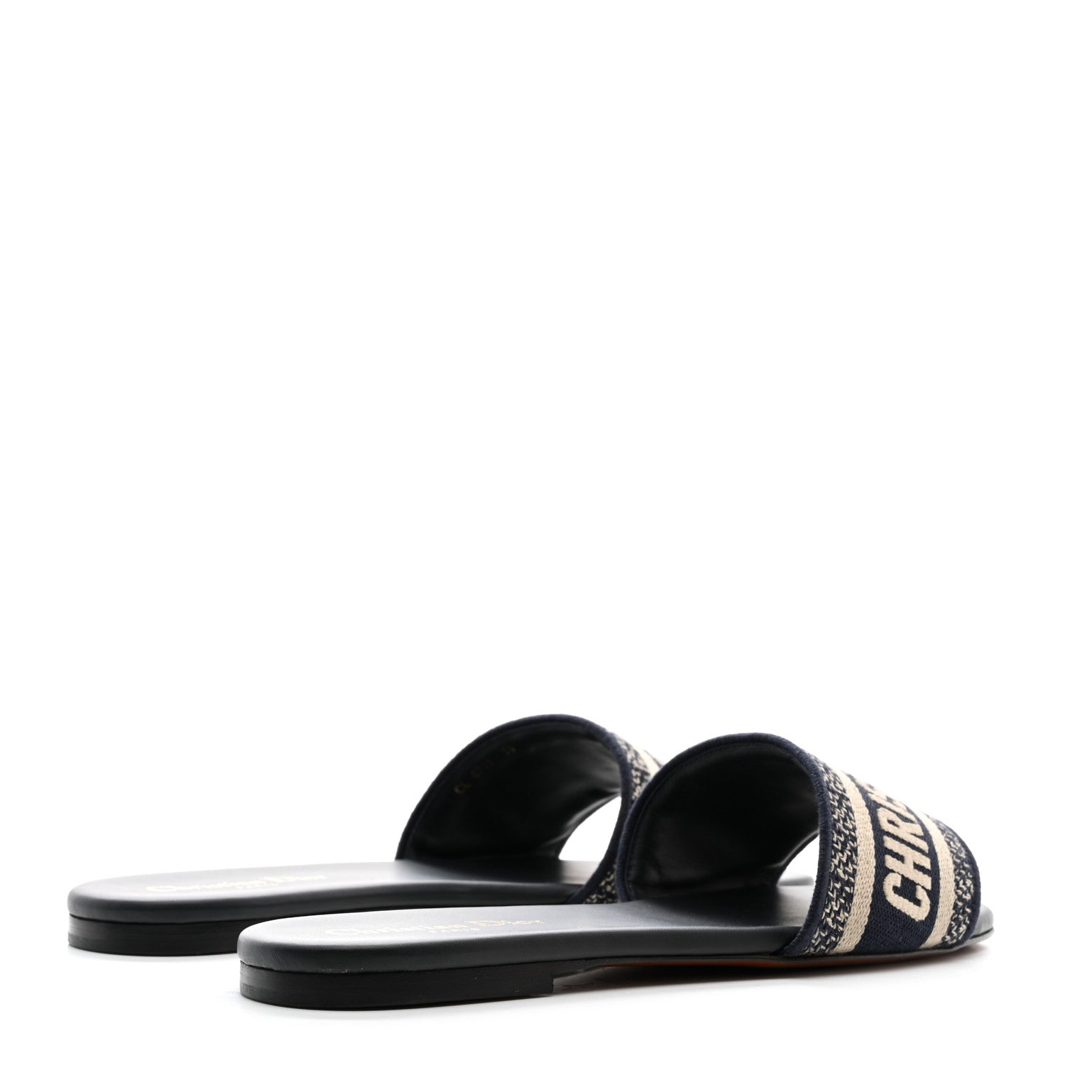 Christian Dior Canvas Embroidered Dway Mules Slide Sandals 39 Deep Blue 4 of 9