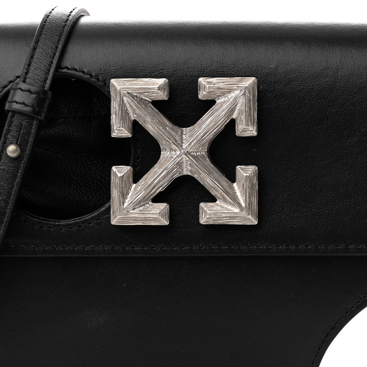 Off-White Calfskin Jitney 0.7 Meteor Bag Black 7 of 9