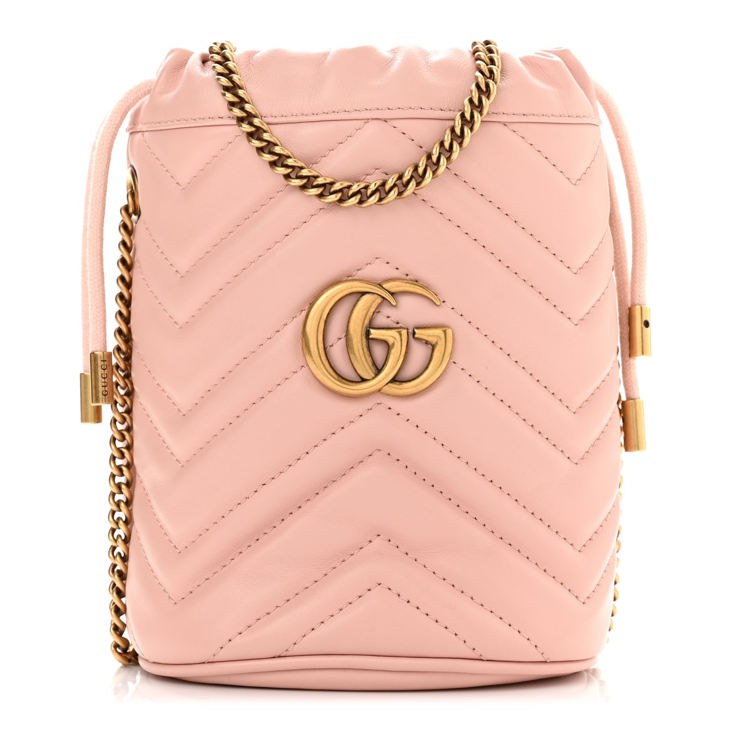 Calfskin Matelasse Mini GG Marmont 2.0 Bucket Bag Perfect Pink