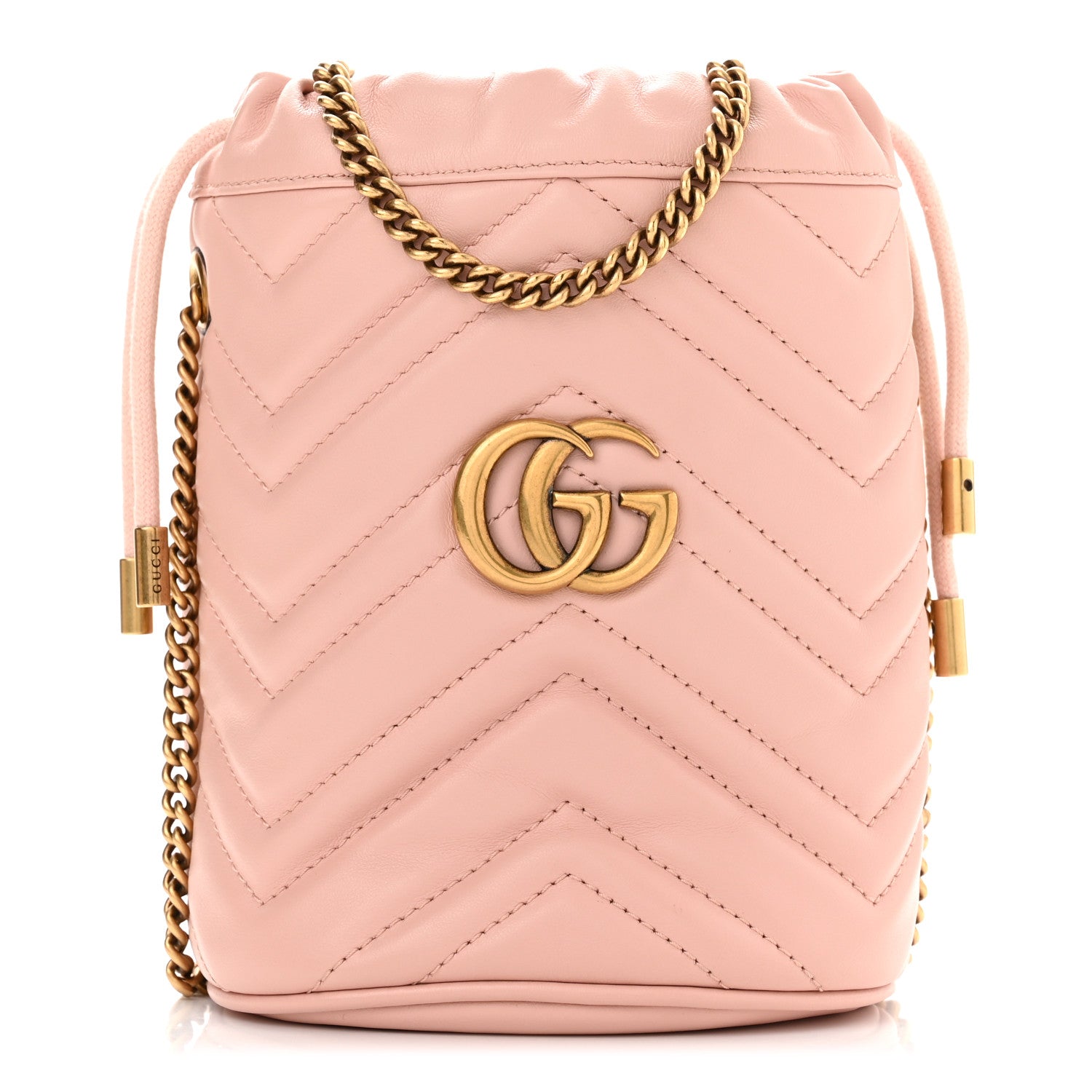 Gucci Calfskin Matelasse Mini GG Marmont 2.0 Bucket Bag Perfect Pink 1 of 10