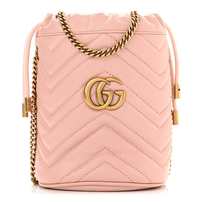 Gucci Calfskin Matelasse Mini GG Marmont 2.0 Bucket Bag Perfect Pink 1 of 10