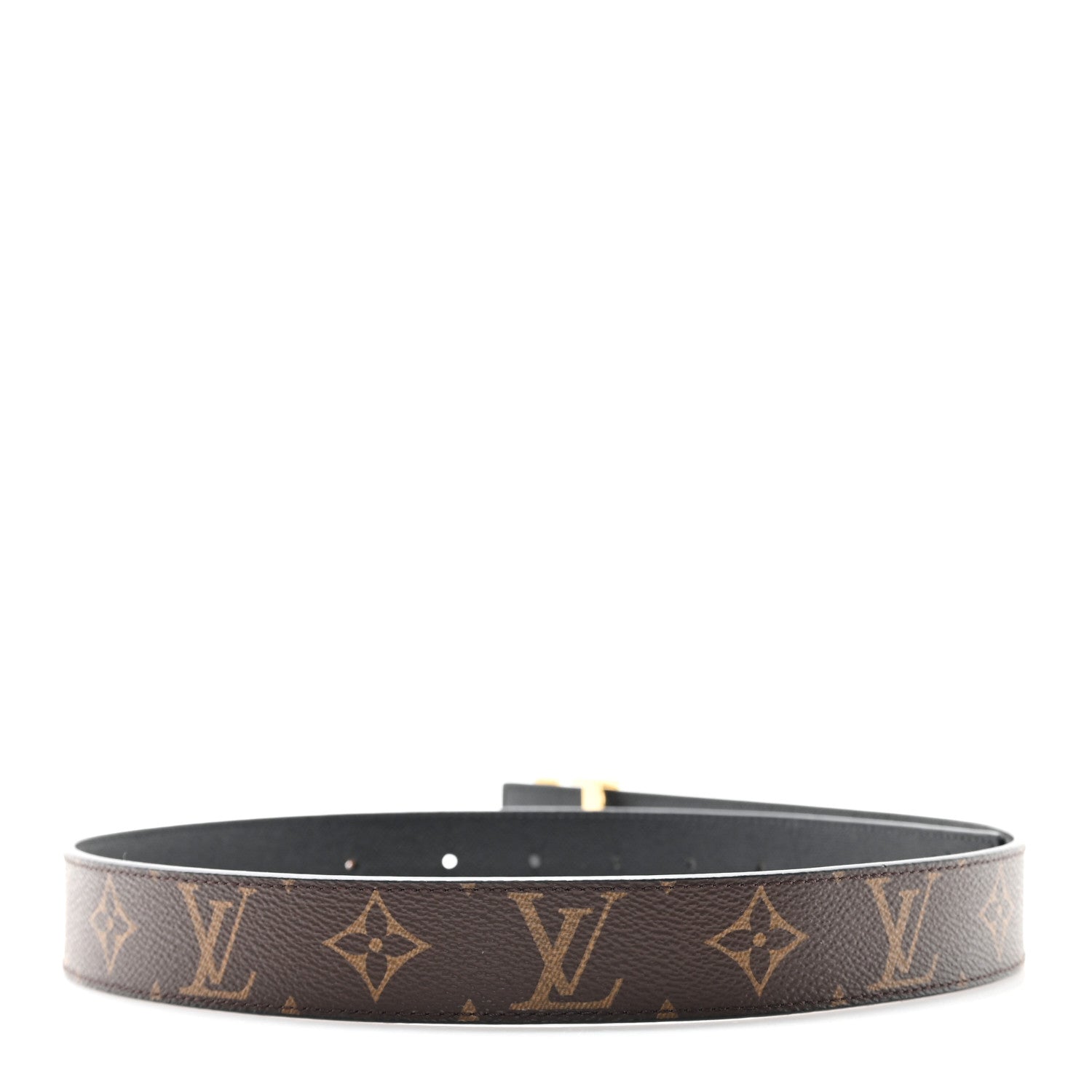 Louis Vuitton Calfskin Monogram 30mm LV Initiales Reversible Belt 80 32 Black 2 of 4