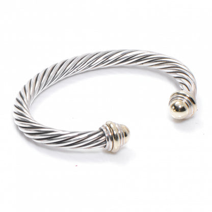 David Yurman Sterling Silver 14K Yellow Gold 7mm Cable Classics Bracelet 5 of 6