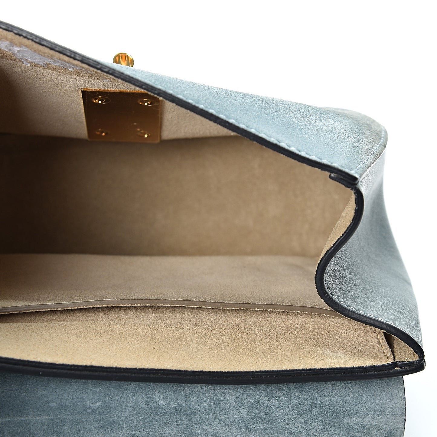 Suede Smooth Calfskin Mini Drew Shoulder Bag Cloudy Blue