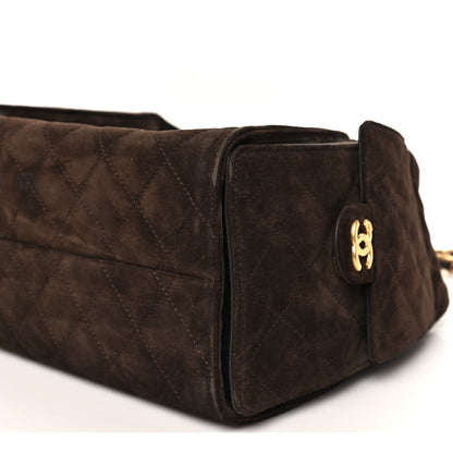 Chanel Suede Quilted Small Chanel 25 Handbag Dark Brown 10 of 11