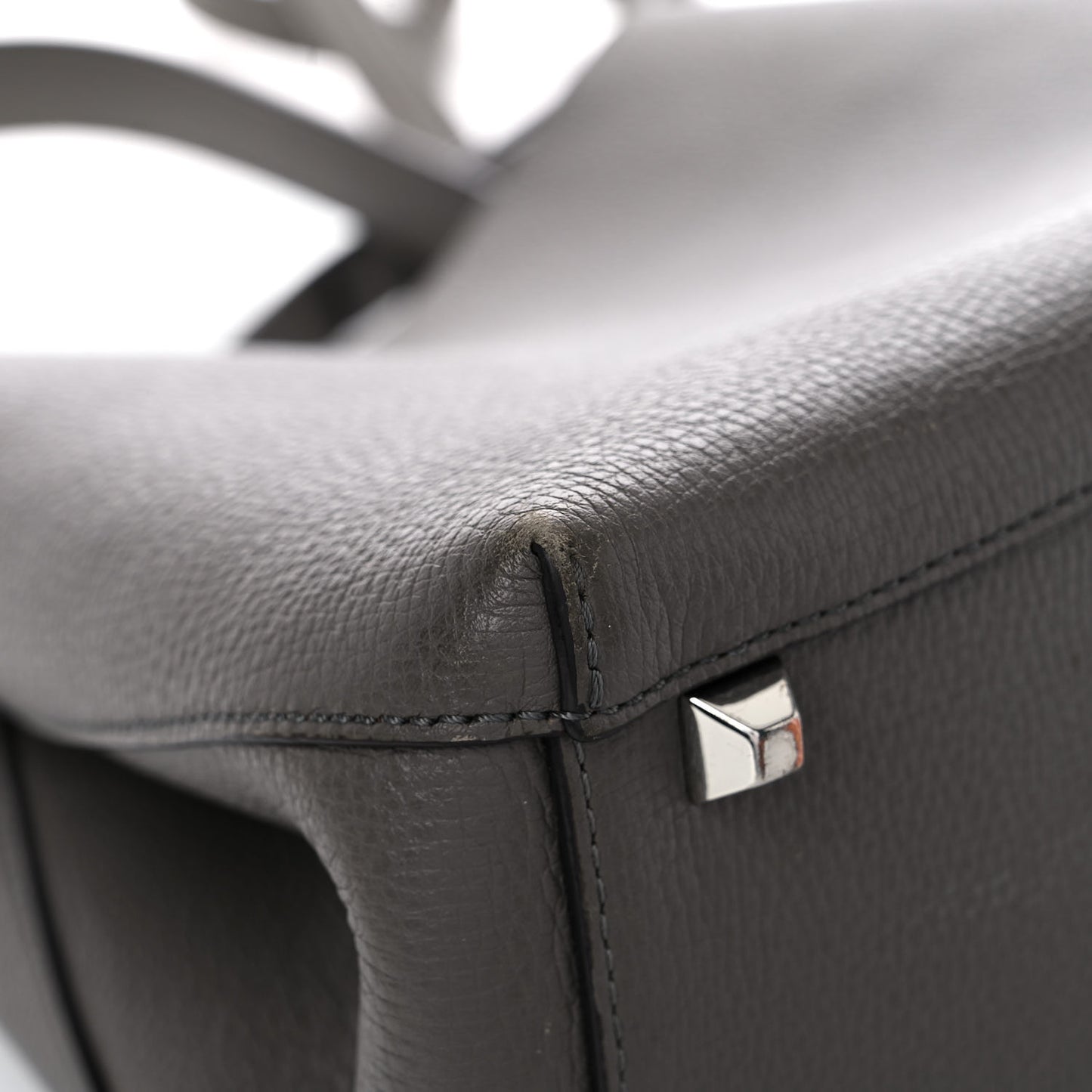 Grained Calfskin Sarah Medium Visetos Hobo Grey