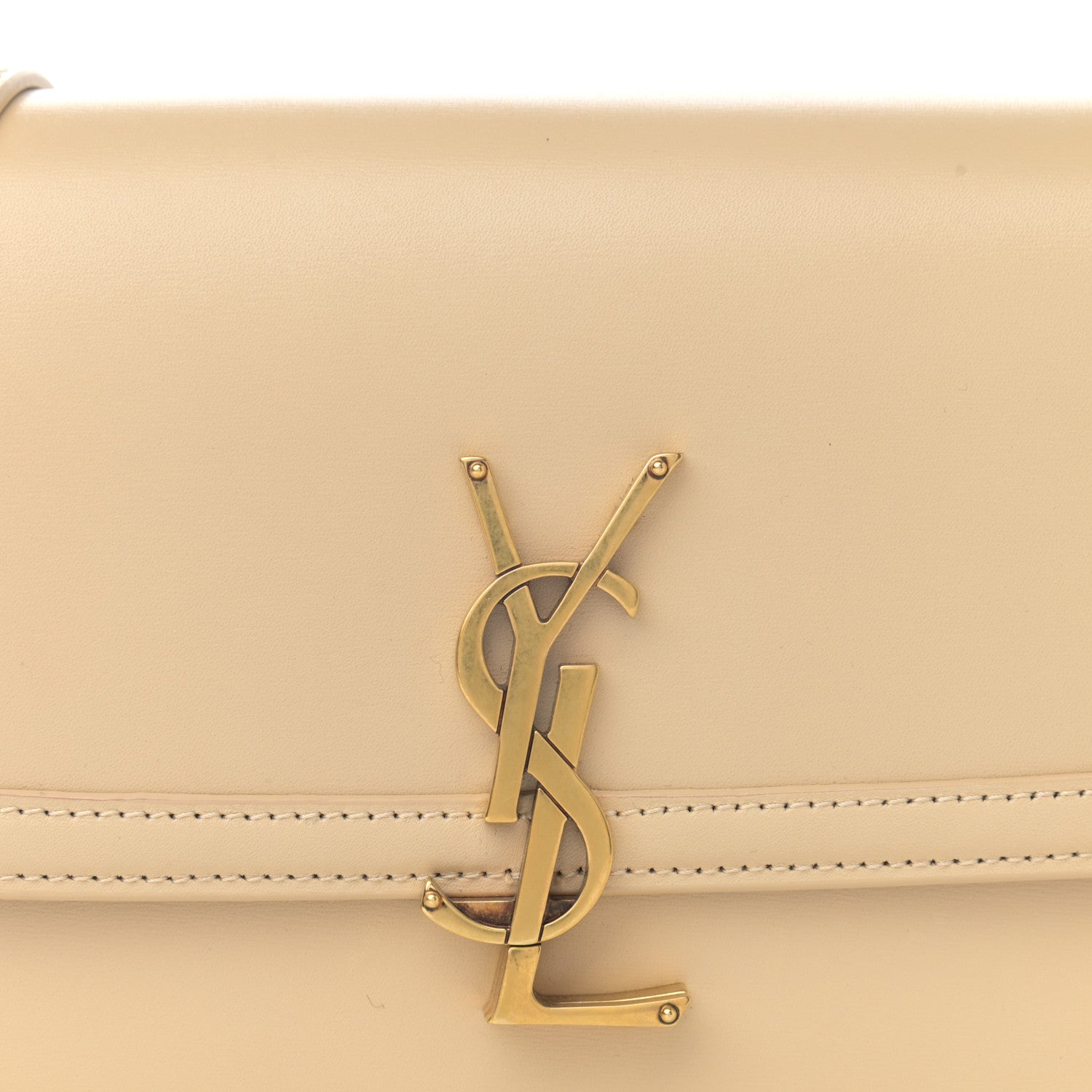 Saint Laurent Smooth Calfskin Small Solferino Satchel Ivory Natural 9 of 11