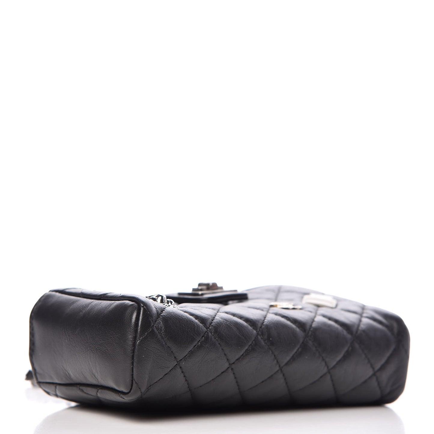 Aged Calfskin Lucky Charms 2.55 Reissue Mini Clutch With Chain Black