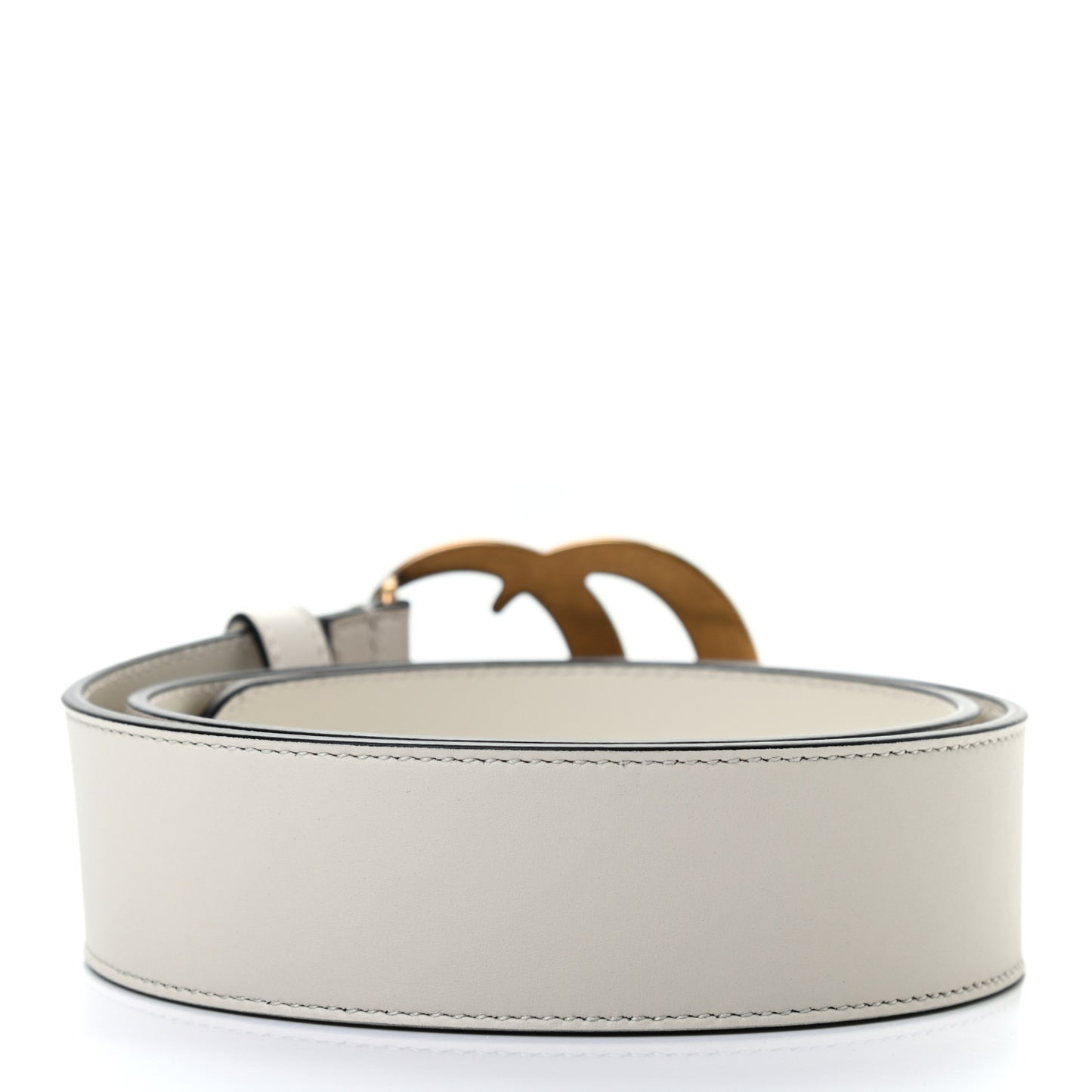 Calfskin Double G 40mm Belt 75 30 Mystic White