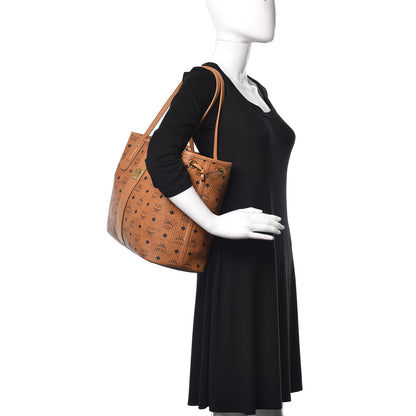 MCM Visetos Medium Liz Reversible Shopper Tote Cognac 3 of 16