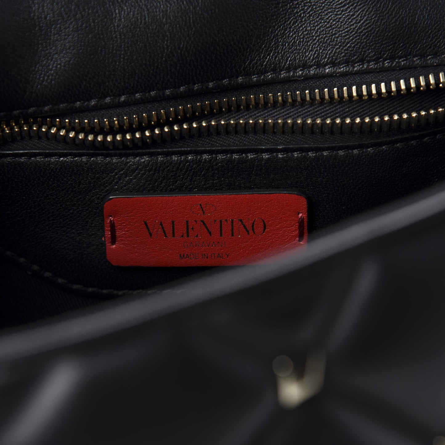 Lambskin VLTN Print Candystud Top Handle Bag Black