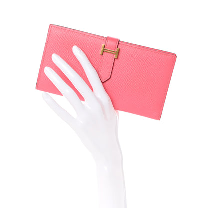 Hermes Epsom Bearn Gusset Wallet Rose Azalee 2 of 6
