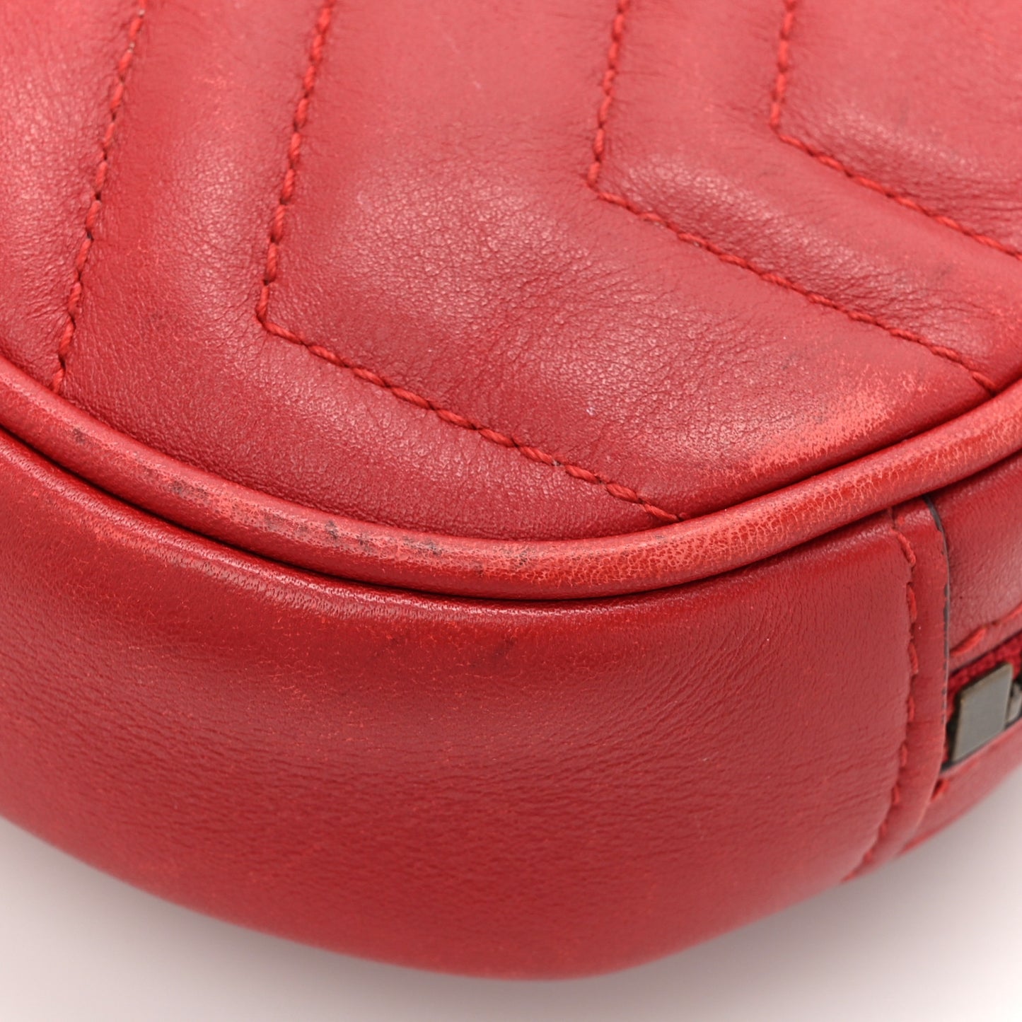 Calfskin Matelasse GG Marmont Belt Bag 85 34 Hibiscus Red
