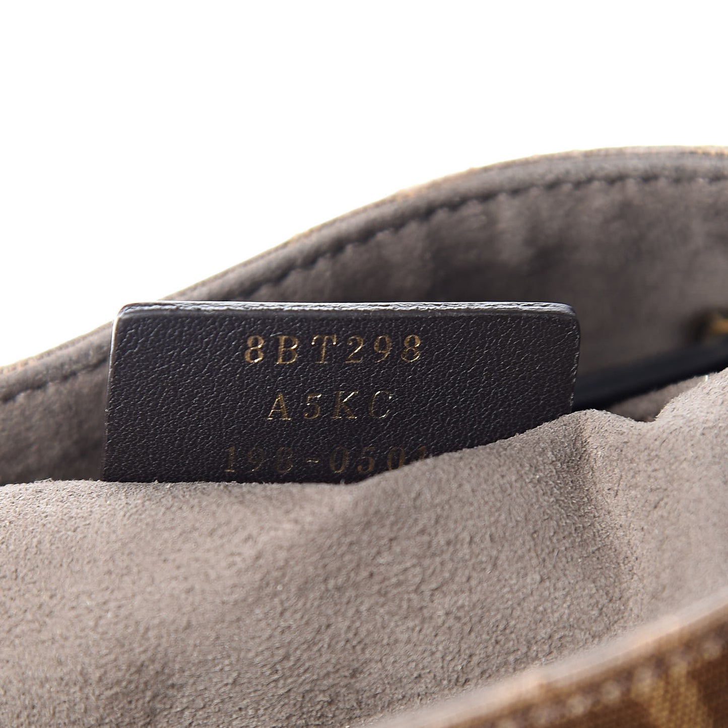 Glazed Fabric Vitello Grace F is Fendi FF 1974 Stamp Patch Grande Mon Tresor Bucket Bag Mogano Panna Black