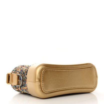 Chanel Tweed Calfskin Small Gabrielle Hobo Gold Multicolor 4 of 12