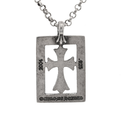 Chrome Hearts Sterling Silver Diamond Open Baby Fat Framed Cross Pendant Roll Chain Necklace 4 of 5