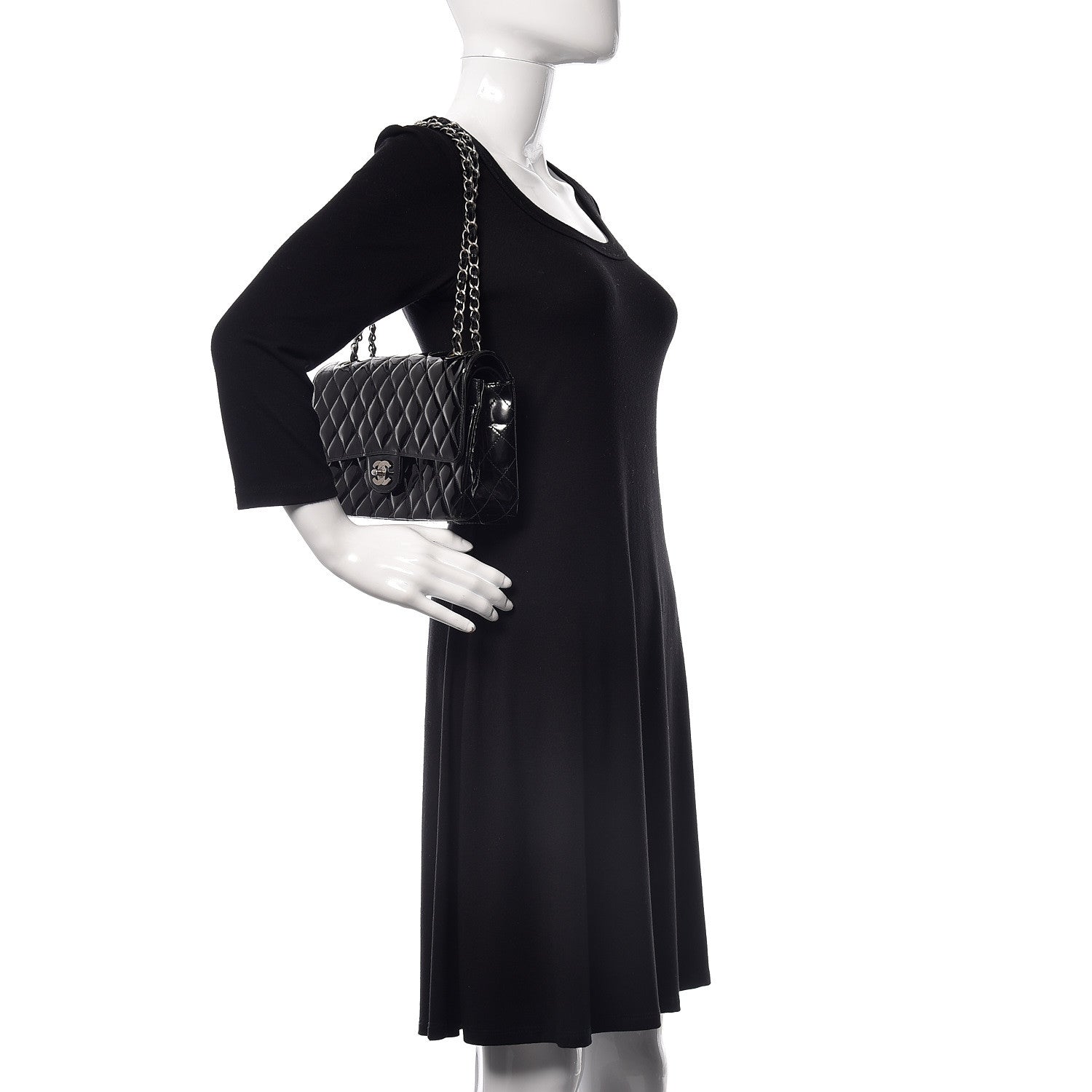 Chanel Patent Quilted Medium Double Flap Black 2 of 14