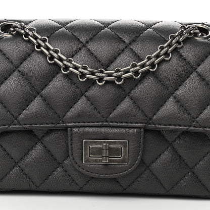 Chanel Metallic Sheepskin Quilted 2.55 Reissue Mini Flap Black 10 of 11