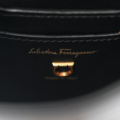 Salvatore Ferragamo Calfskin Small Trifolio Bucket Shoulder Bag Black 6 of 9
