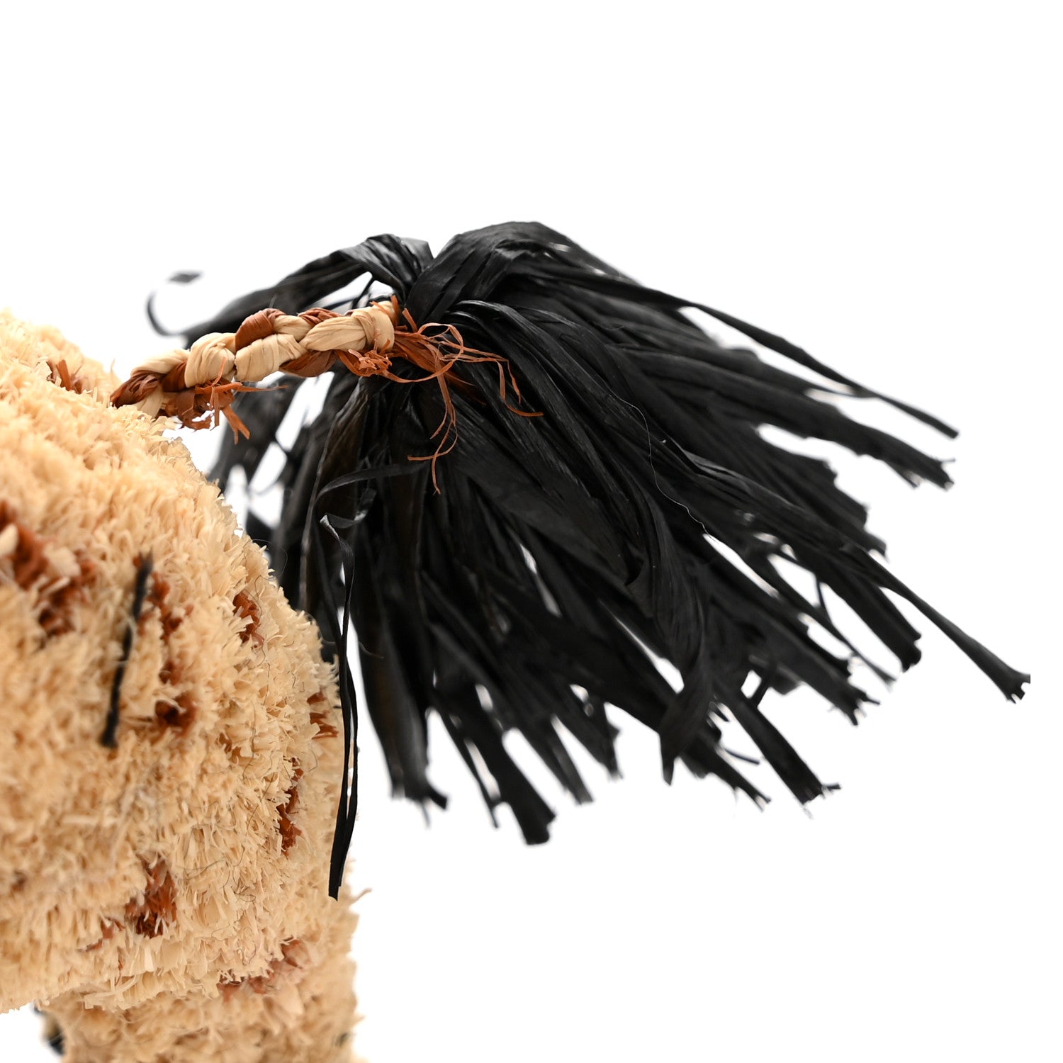 Loewe X PAULA'S IBIZA Raffia Calfskin Giraffe Bag Charm Brown