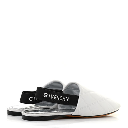 Givenchy Nappa Quilted Rivington Logo Slingback Flat 41 White 4 of 7