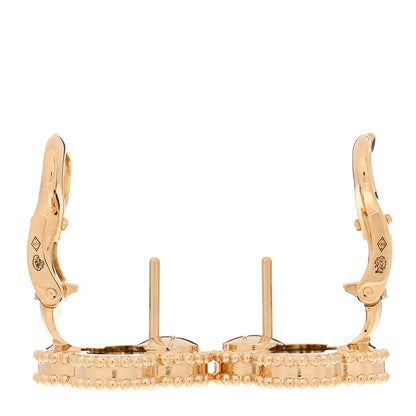 Van Cleef & Arpels 18K Yellow Gold Black Onyx Vintage Alhambra Earrings 3 of 5