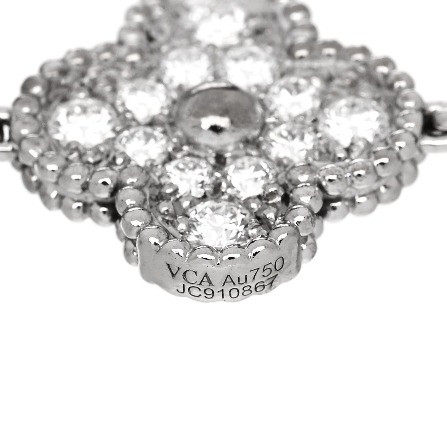 18K White Gold Diamond 5 Motifs Vintage Alhambra Bracelet