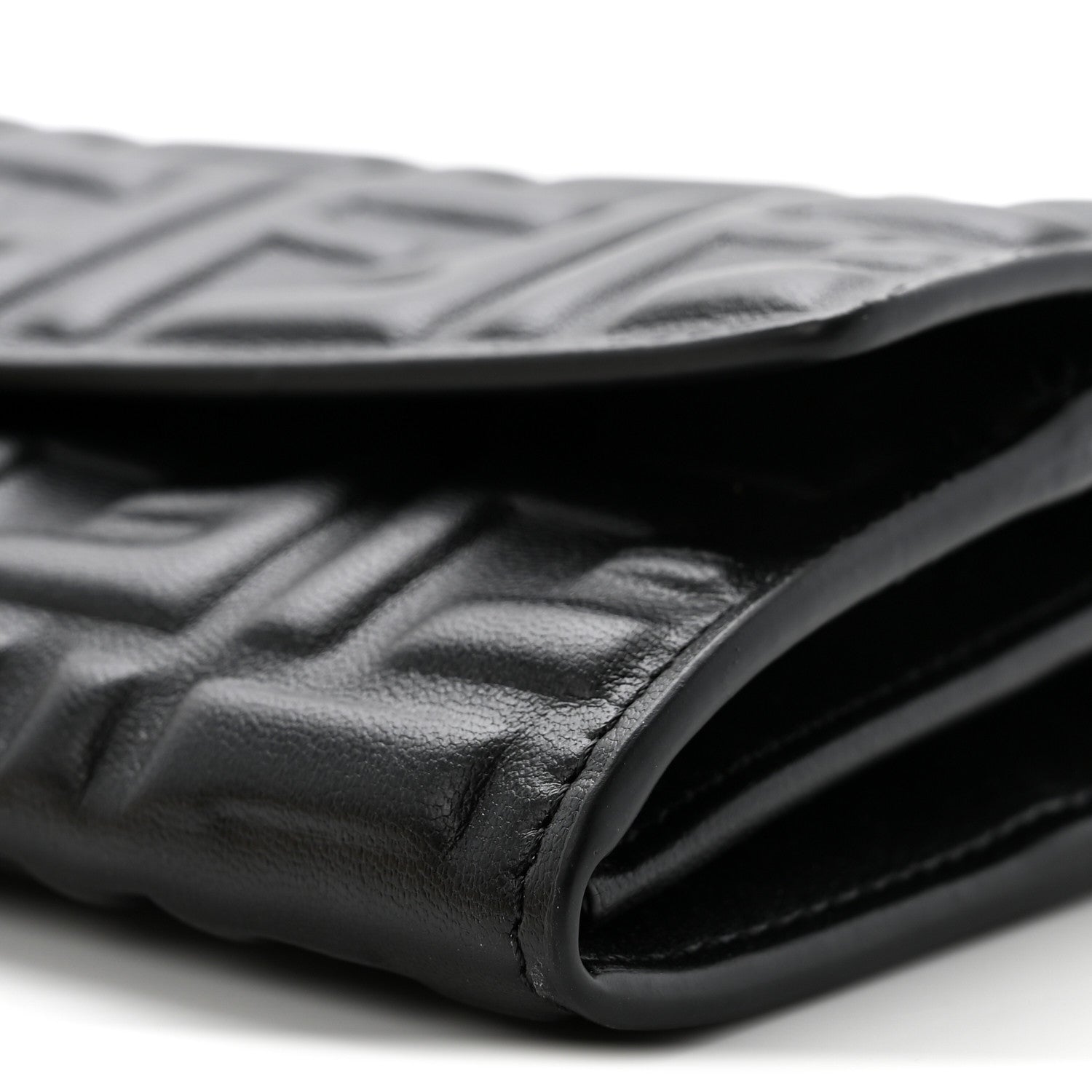 Fendi Nappa Matisse FF Embossed Continental Wallet On Chain Black Black 11 of 12