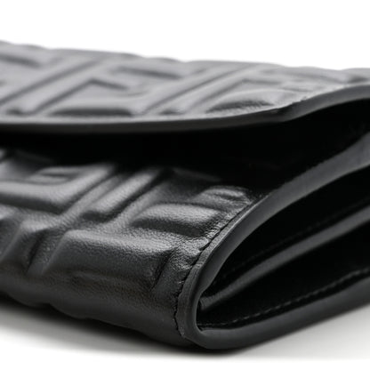 Fendi Nappa Matisse FF Embossed Continental Wallet On Chain Black Black 11 of 12