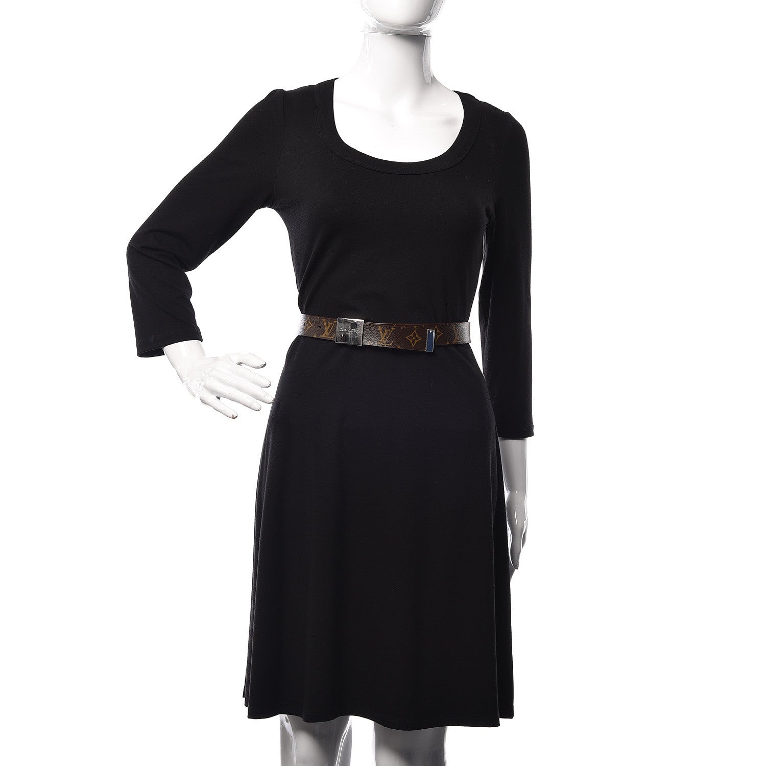 Louis Vuitton Monogram Ceinture Belt Silver Buckle 80 32 2 of 9