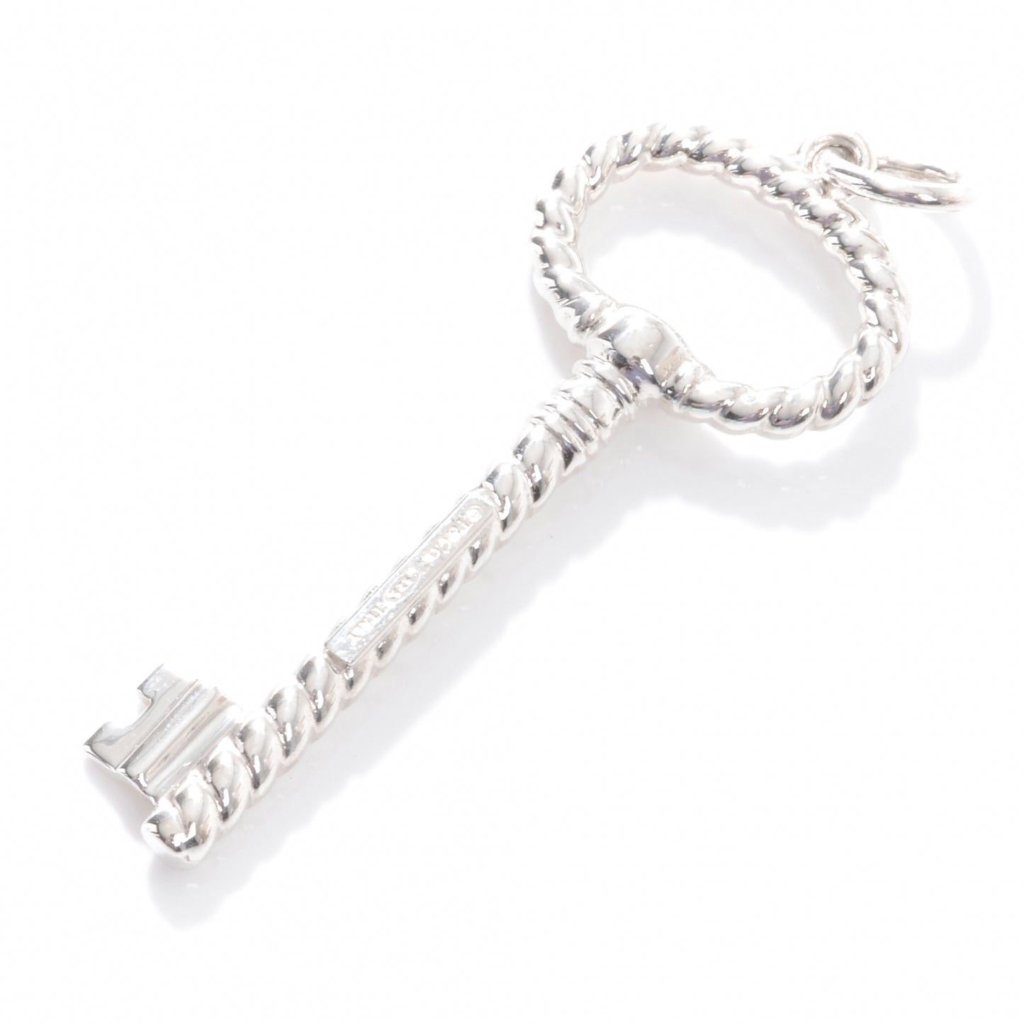 Sterling Silver Twist Oval Key Pendant