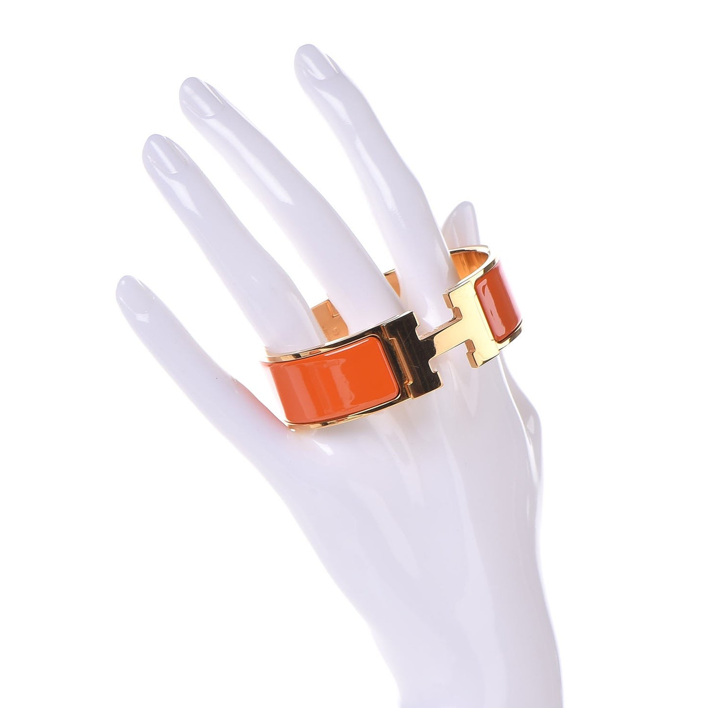 Enamel Wide Clic Clac H Bracelet GM Orange