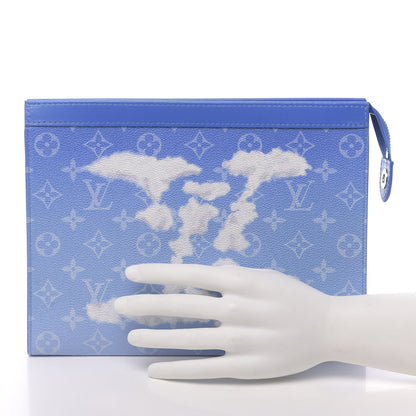 Louis Vuitton Monogram Clouds Pochette Voyage MM A4 Blue 2 of 8