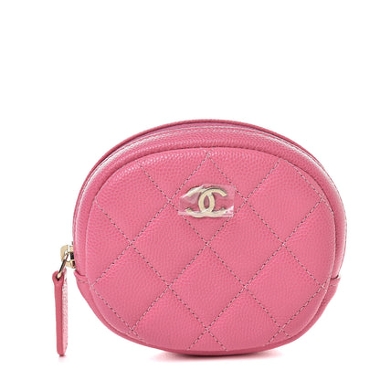 Chanel Caviar Quilted Zip Around Classic Coin Purse Pink 1 of 8