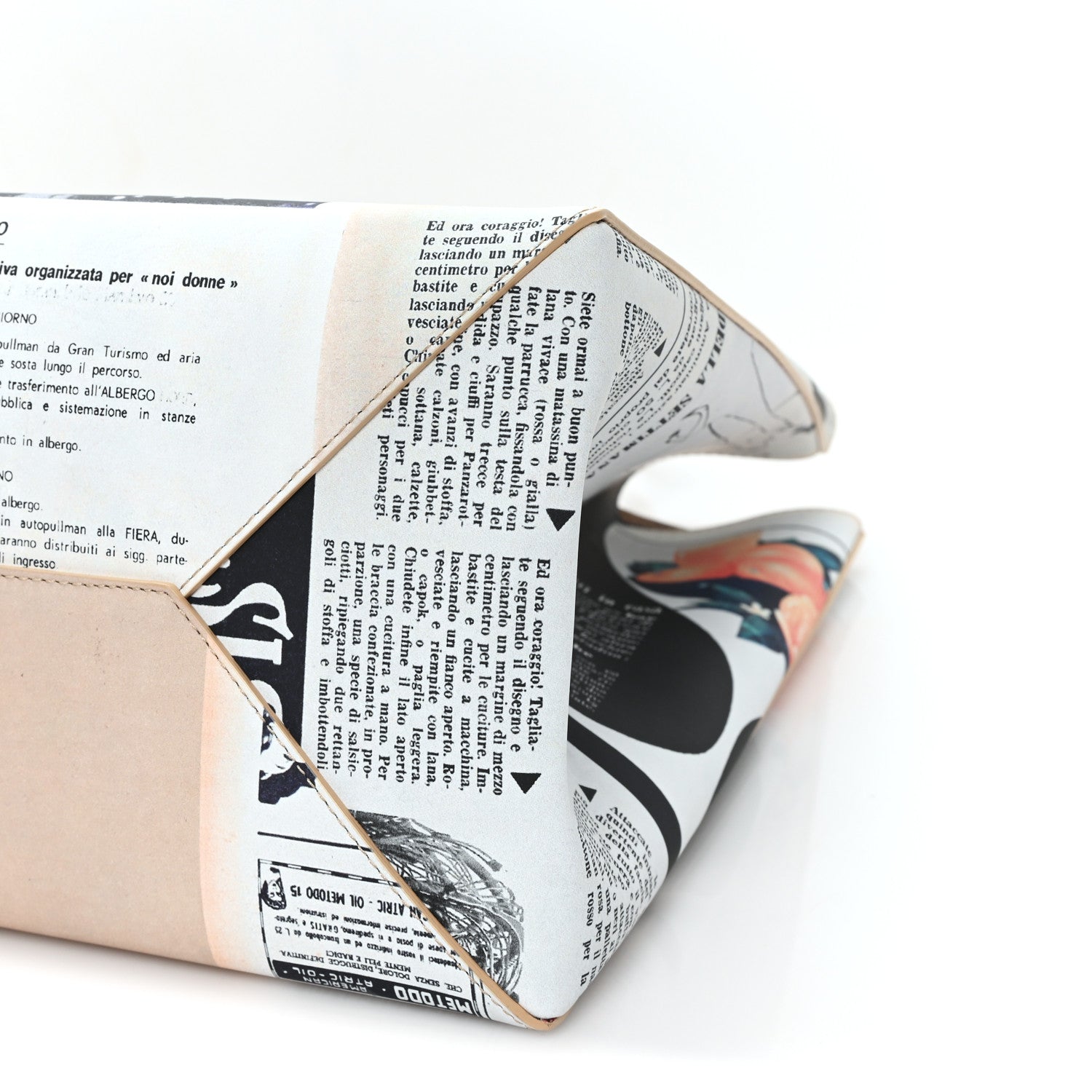 Bottega Veneta Printed Calfskin Medium Newspaper Tote Bag 9 of 9