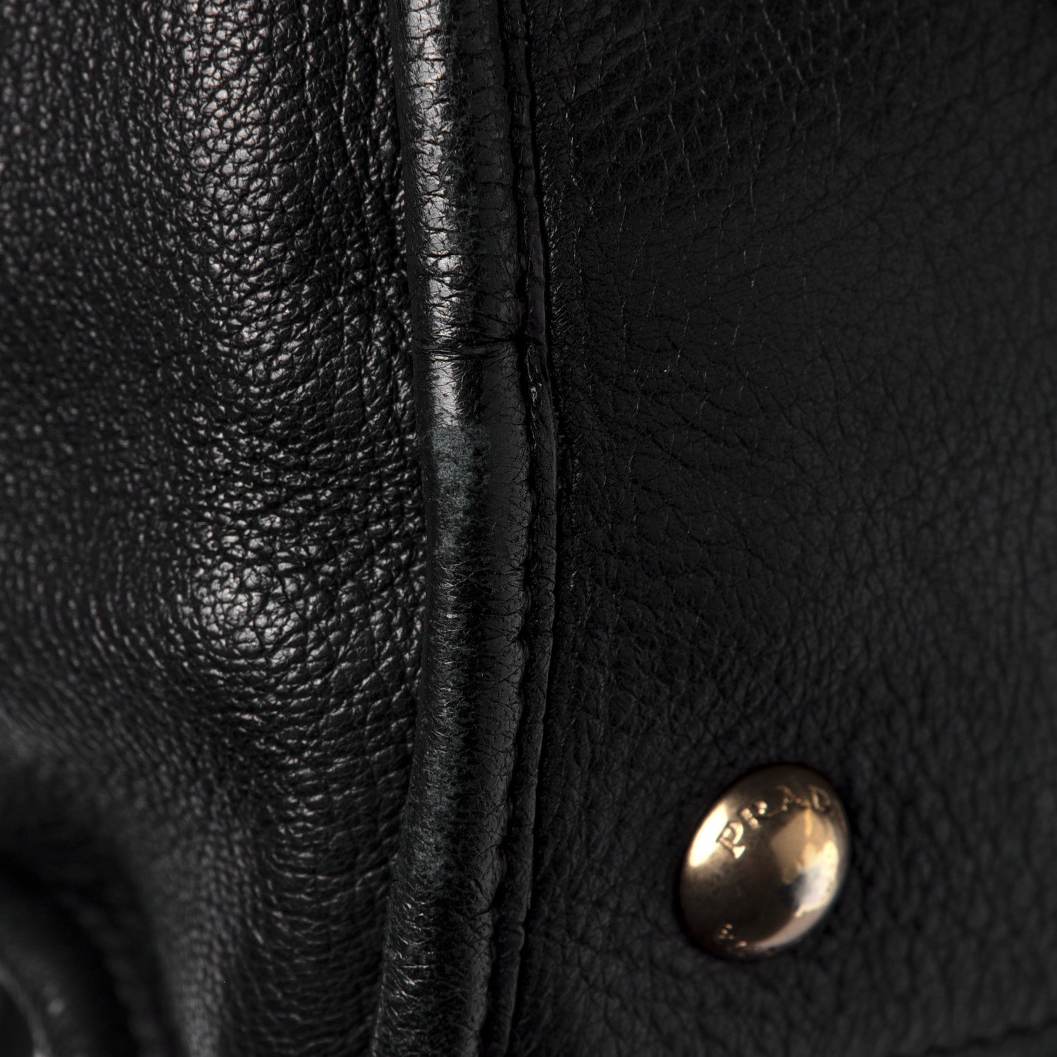 Prada Cervo Deerskin Shopping Satchel Black 9 of 10