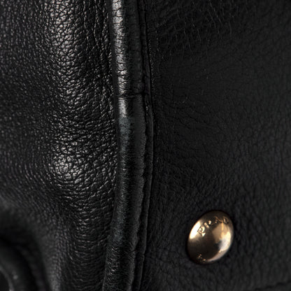 Prada Cervo Deerskin Shopping Satchel Black 9 of 10